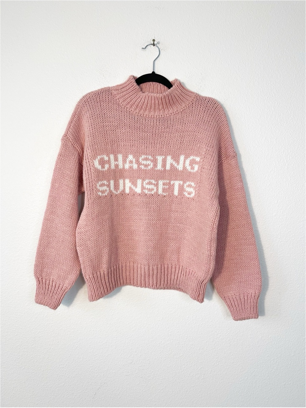 SCANDAL ITALY Chasing Sunsets Sweater in Dusty Pink Size Small